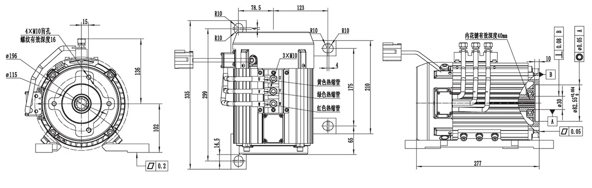 Motor de accionamiento de elevación 18000W (sin escobillas), TR155AXF
