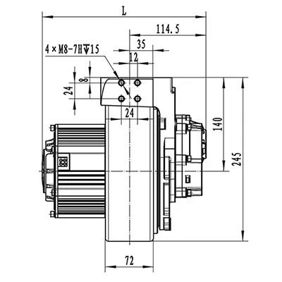 Kit de motor sin escobillas de 1000W (imán permanente), TF120B-JY058A